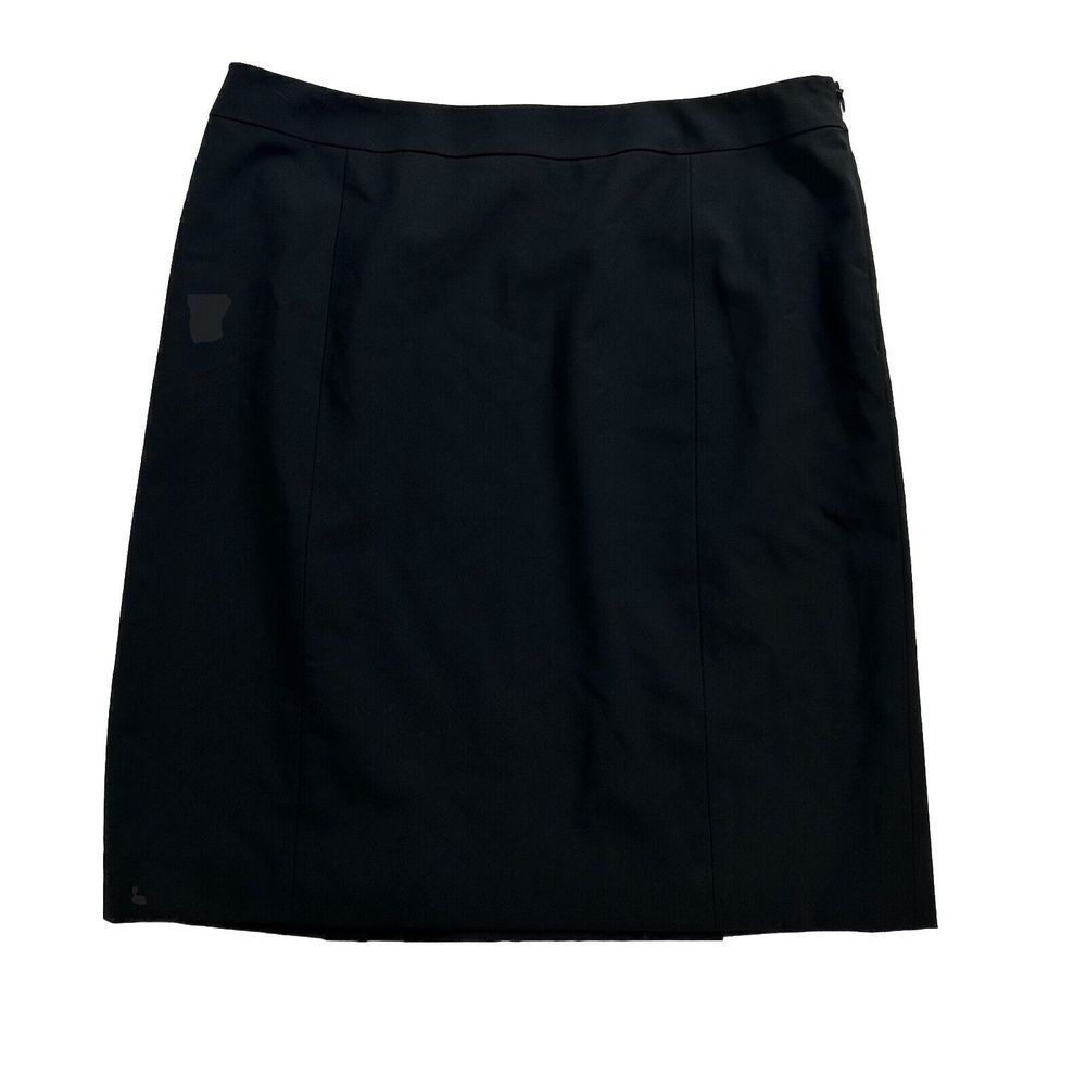 LAFAYETTE 148 New York $298 Black‎ Virgin Wool Classic Pencil Skirt Size 12 EUC - Picture 2 of 12
